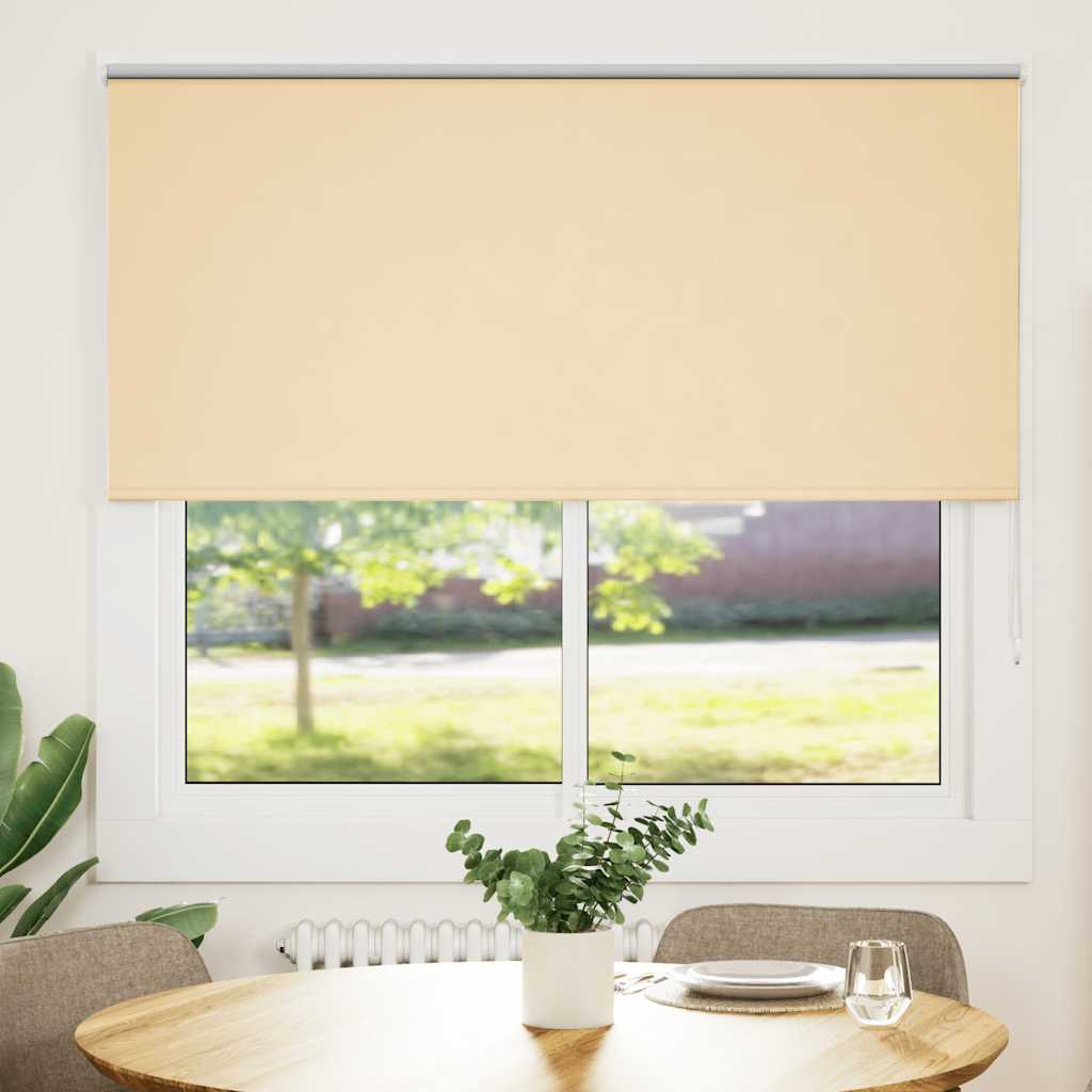 Roller Blind Blackout Beige 150x175 cm Fabric Width 146.6 cm Polyester