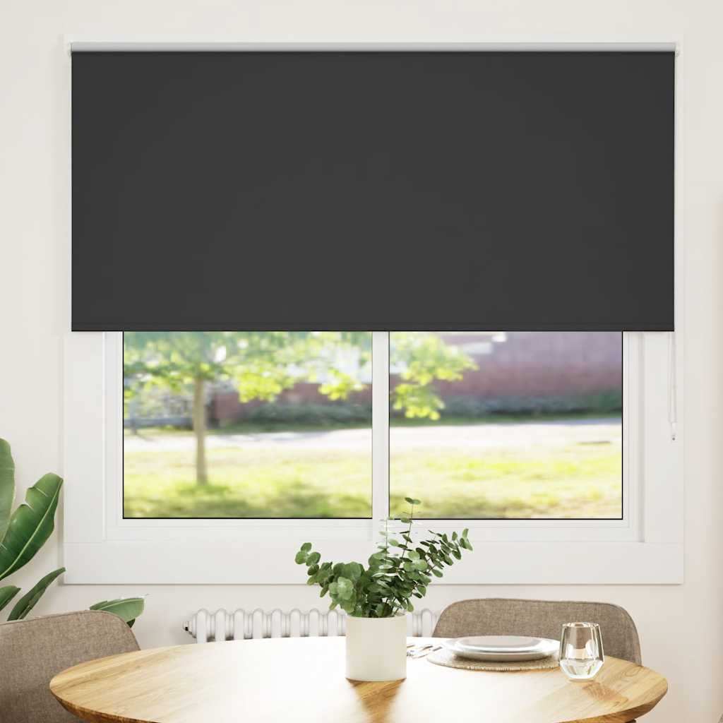 Roller Blind Blackout Black 160x130 cm Fabric Width 156.6 cm Polyester