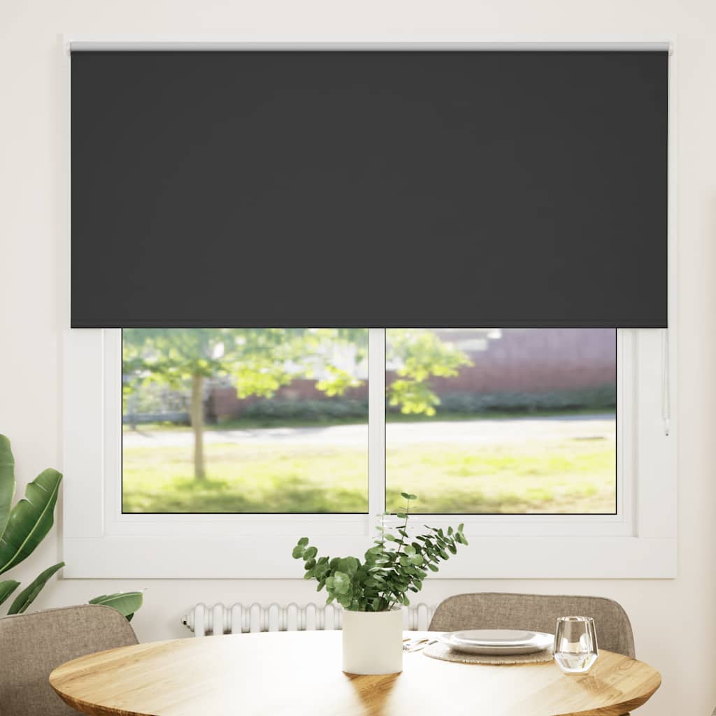 Roller Blind Blackout Black 160x175 cm Fabric Width 156.6 cm Polyester