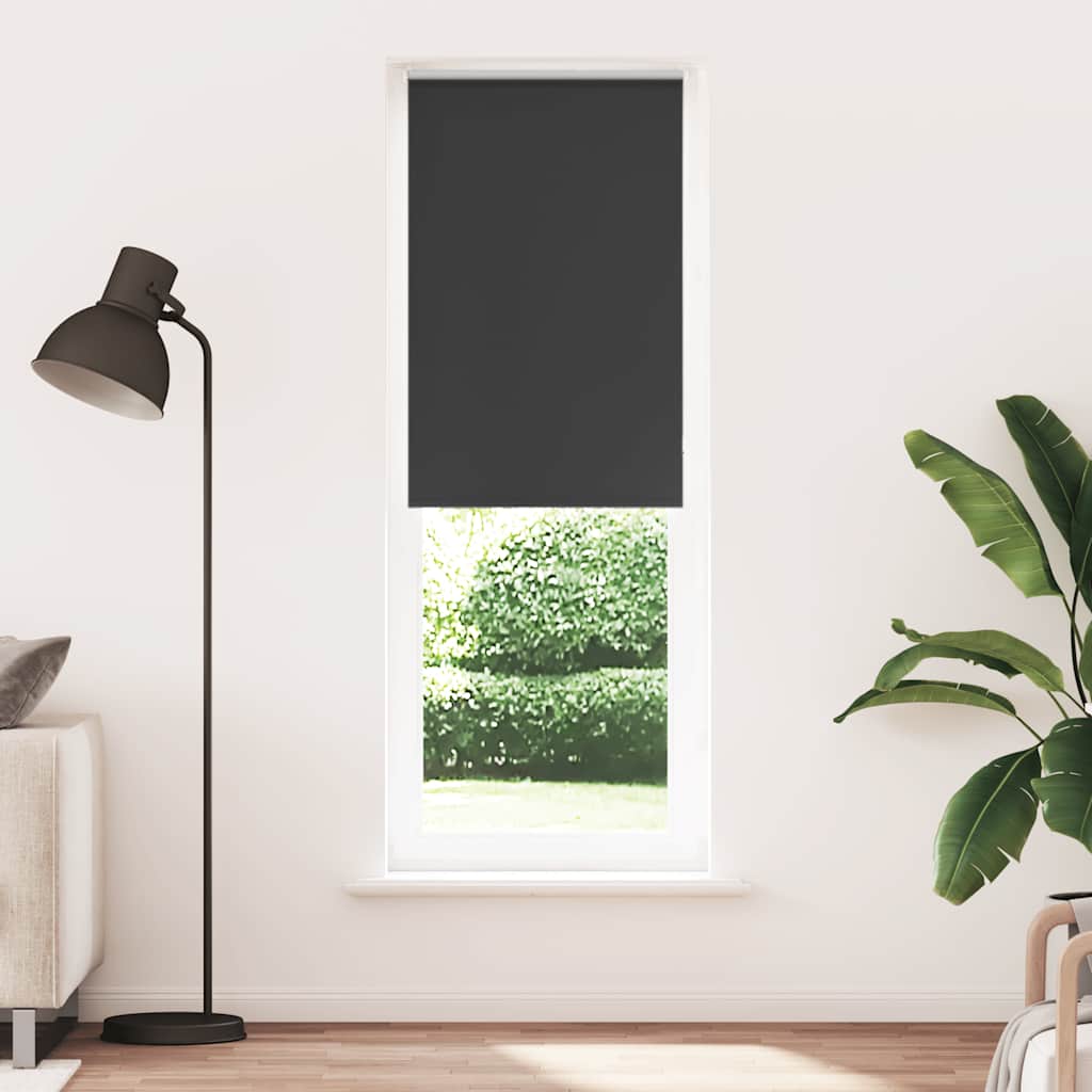 Roller Blind Blackout Black 75x210 cm Fabric Width 70.7 cm Polyester
