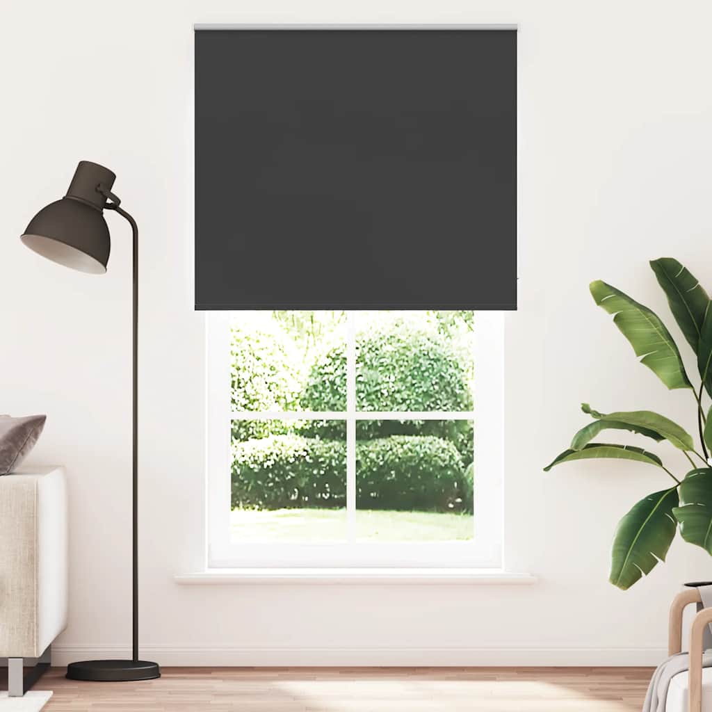 Roller Blind Blackout Black 120x210 cm Fabric Width 116.6 cm Polyester
