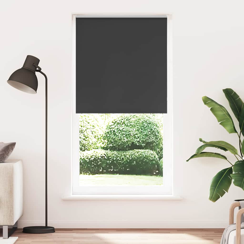 Roller Blind Blackout Black 105x230 cm Fabric Width 100.7 cm Polyester