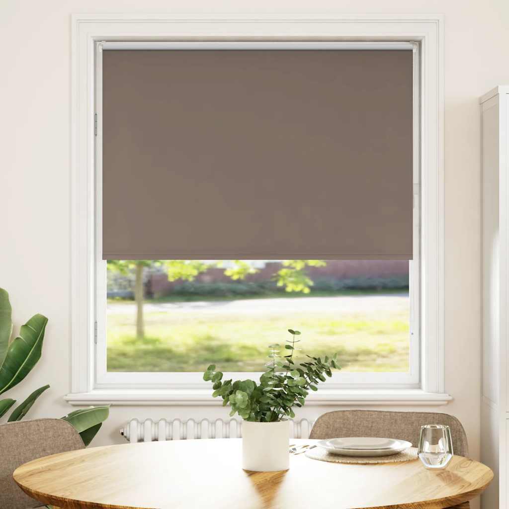 Roller Blind Blackout Coffee 115x130 cm Fabric Width 110.7 cm Polyester