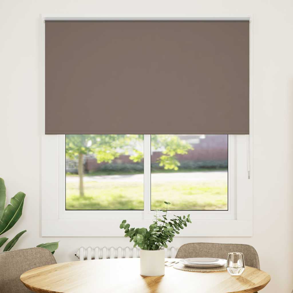Roller Blind Blackout Coffee 120x130 cm Fabric Width 116.6 cm Polyester
