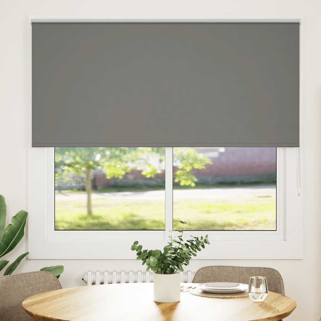 Roller Blind Blackout Grey 165x130 cm Fabric Width 161.6 cm Polyester