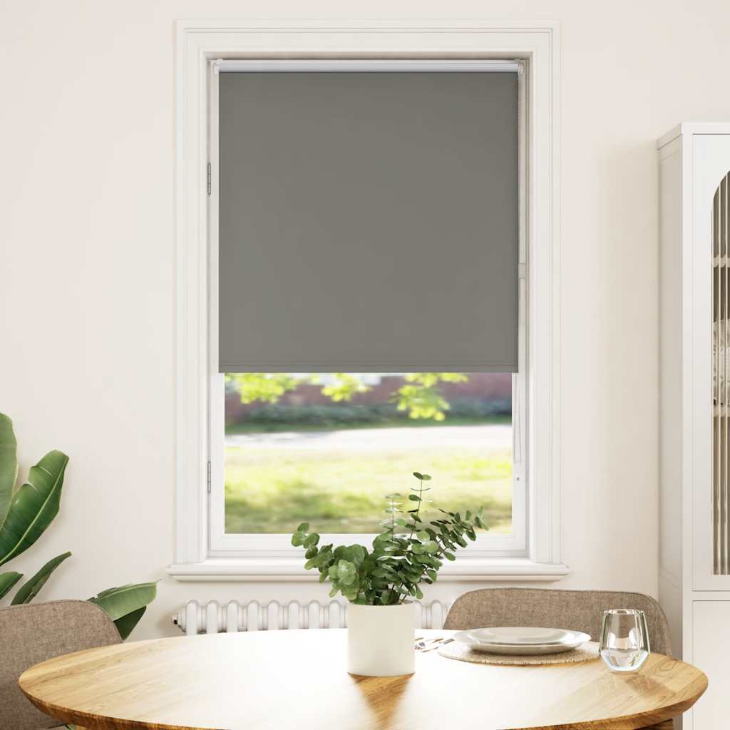 Roller Blind Blackout Grey 85x175 cm Fabric Width 80.7 cm Polyester