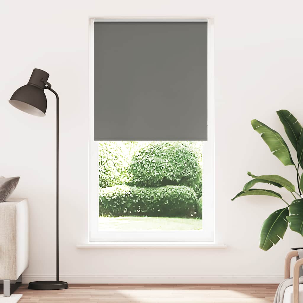 Roller Blind Blackout Grey 100x210 cm Fabric Width 95.7 cm Polyester