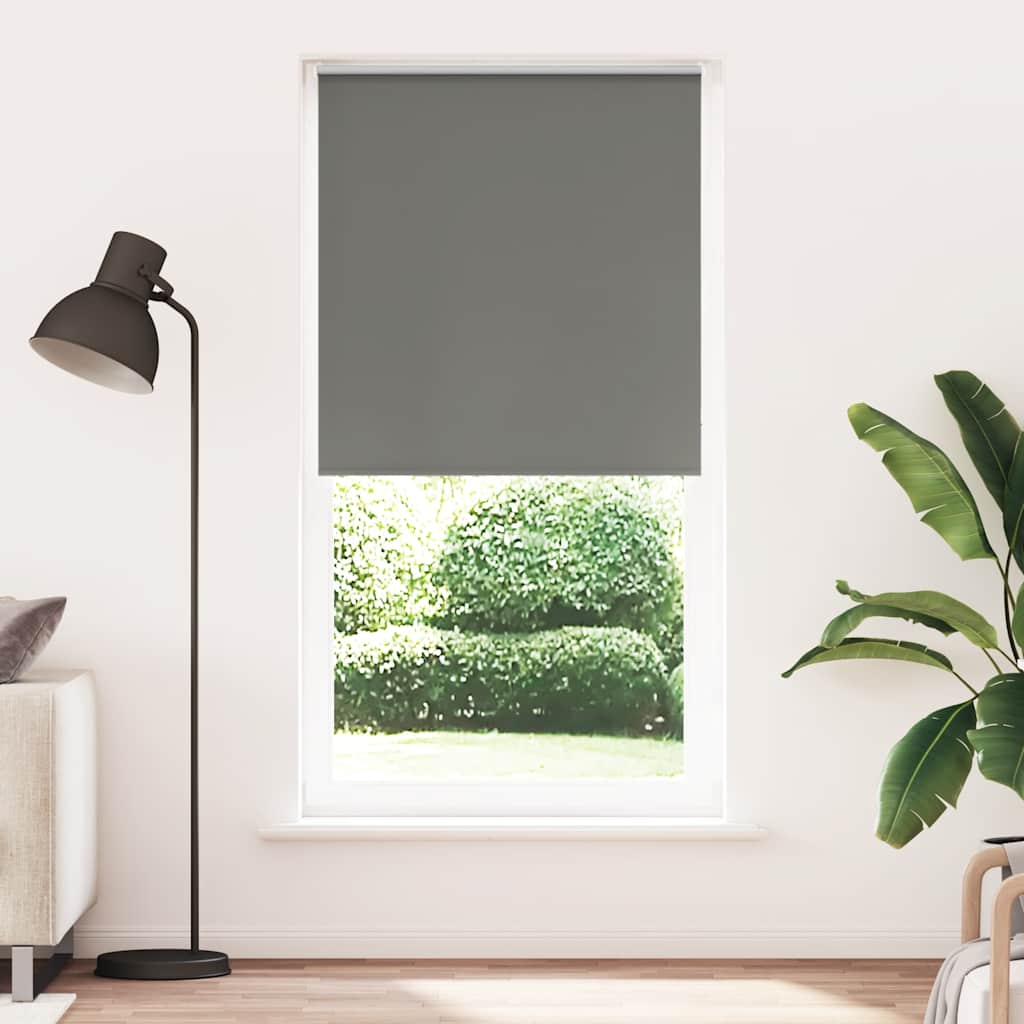 Roller Blind Blackout Grey 110x210 cm Fabric Width 105.7 cm Polyester
