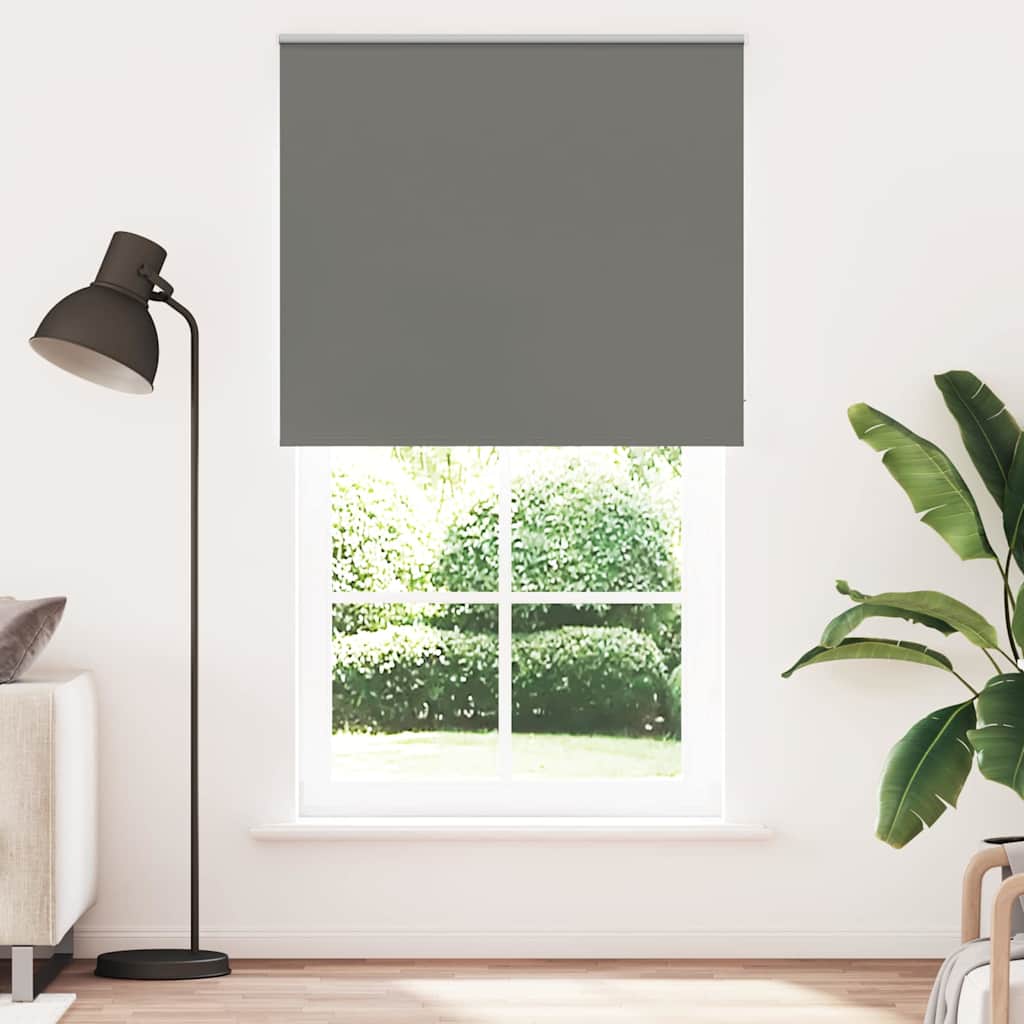 Roller Blind Blackout Grey 135x210 cm Fabric Width 131.6 cm Polyester