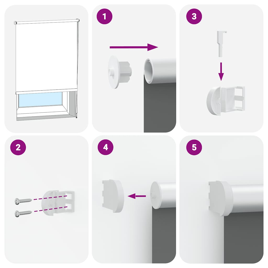Roller Blind Blackout Grey 145x230 cm Fabric Width 141.6 cm Polyester