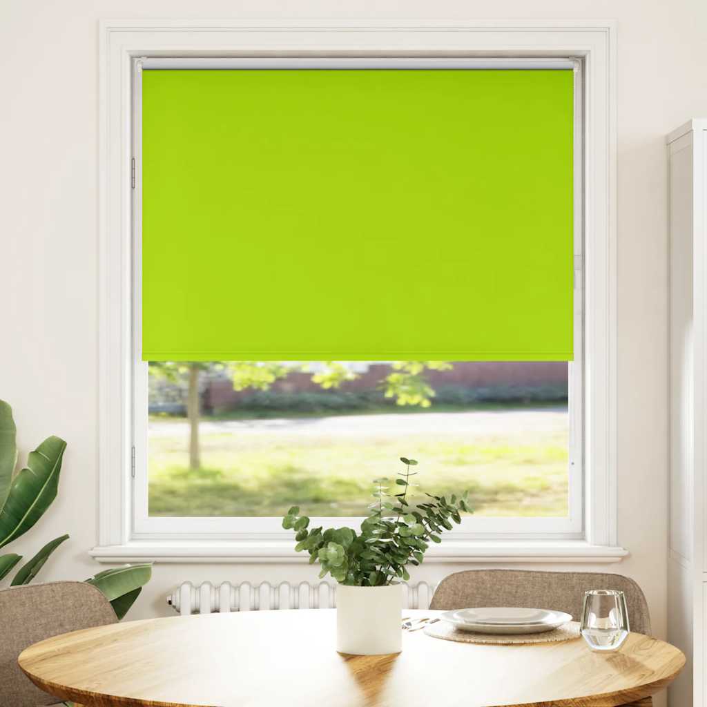 Roller Blind Blackout Leaves Green 100x130 cm Fabric Width 95.7 cm Polyester