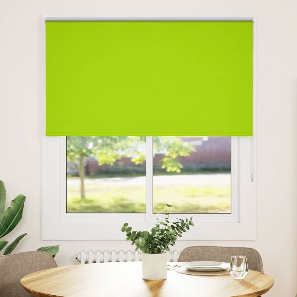 Roller Blind Blackout Leaves Green 140x175 cm Fabric Width 136.6 cm Polyester