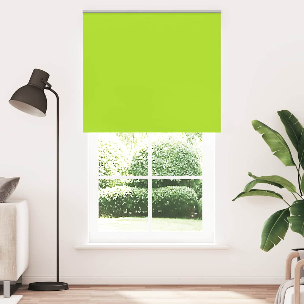 Roller Blind Blackout Leaves Green 125x210 cm Fabric Width 121.6 cm Polyester
