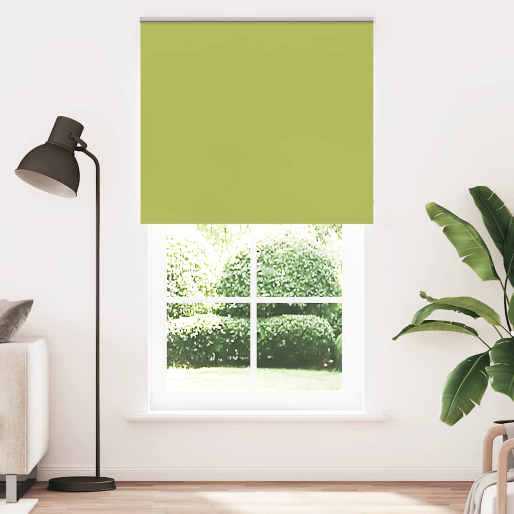 Roller Blind Blackout Leaves Green 125x230 cm Fabric Width 121.6 cm Polyester