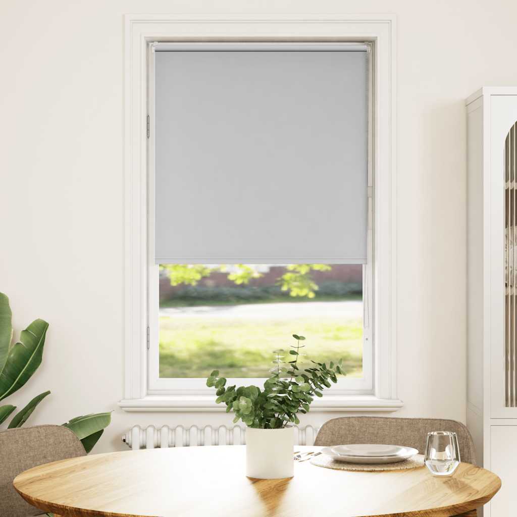 Roller Blind Blackout Light Grey 80x130 cm Fabric Width 75.7 cm Polyester