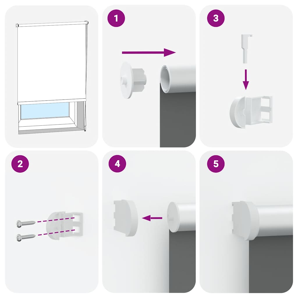 Roller Blind Blackout Light Grey 145x150 cm Fabric Width 141.6 cm Polyester