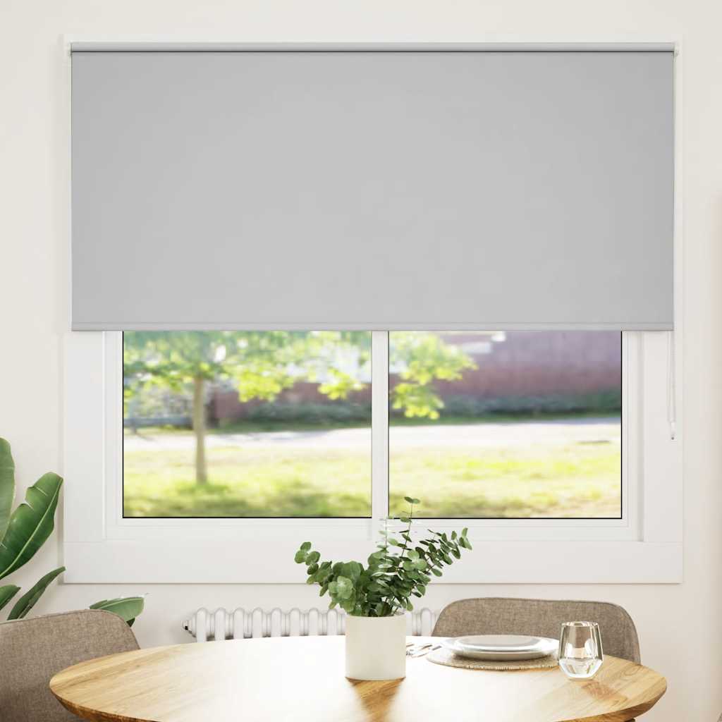 Roller Blind Blackout Light Grey 145x175 cm Fabric Width 141.6 cm Polyester