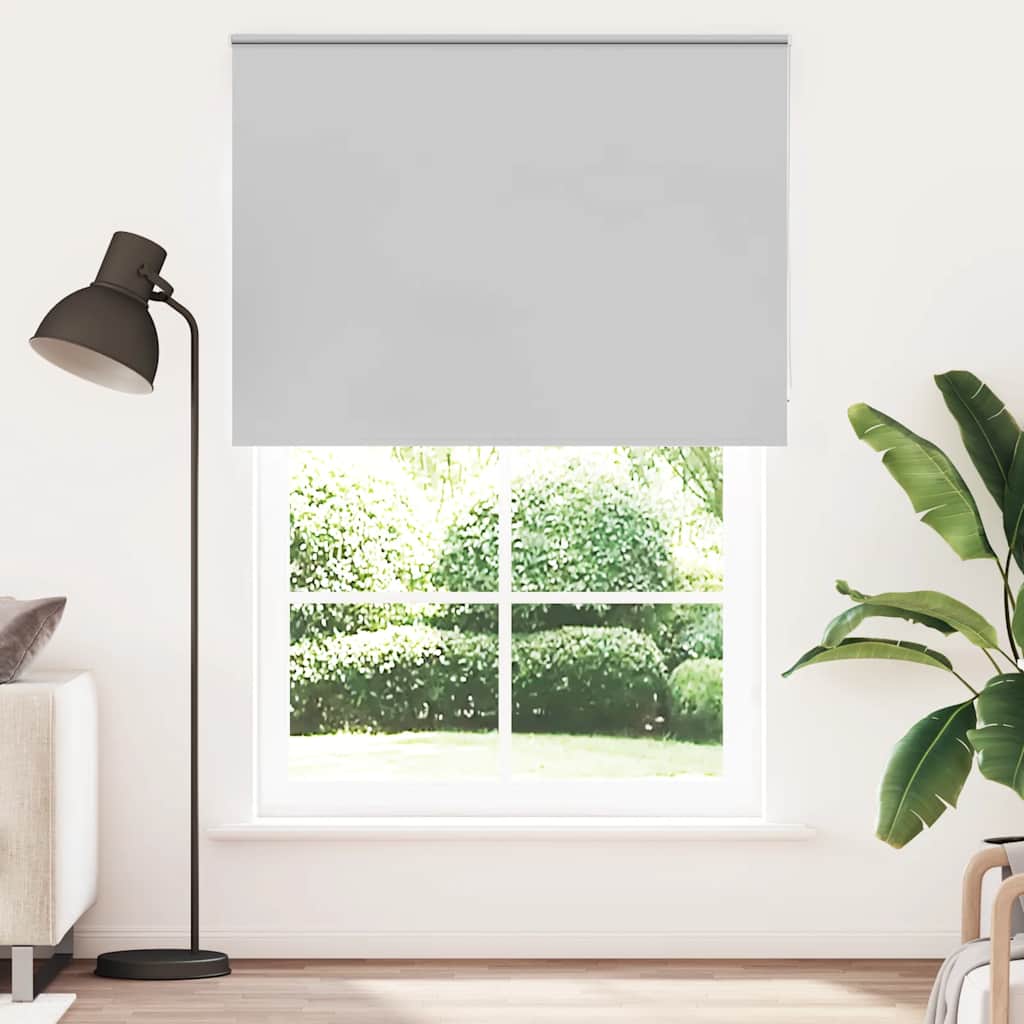 Roller Blind Blackout Light Grey 145x230 cm Fabric Width 141.6 cm Polyester