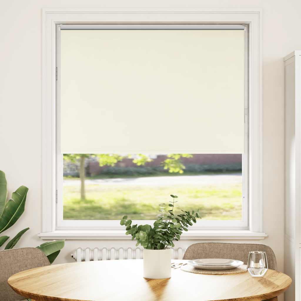 Roller Blind Blackout Off White 100x130 cm Fabric Width 95.7 cm Polyester