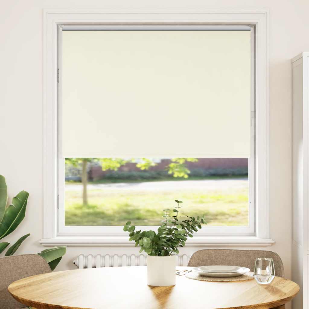 Roller Blind Blackout Off White 105x130 cm Fabric Width 100.7 cm Polyester