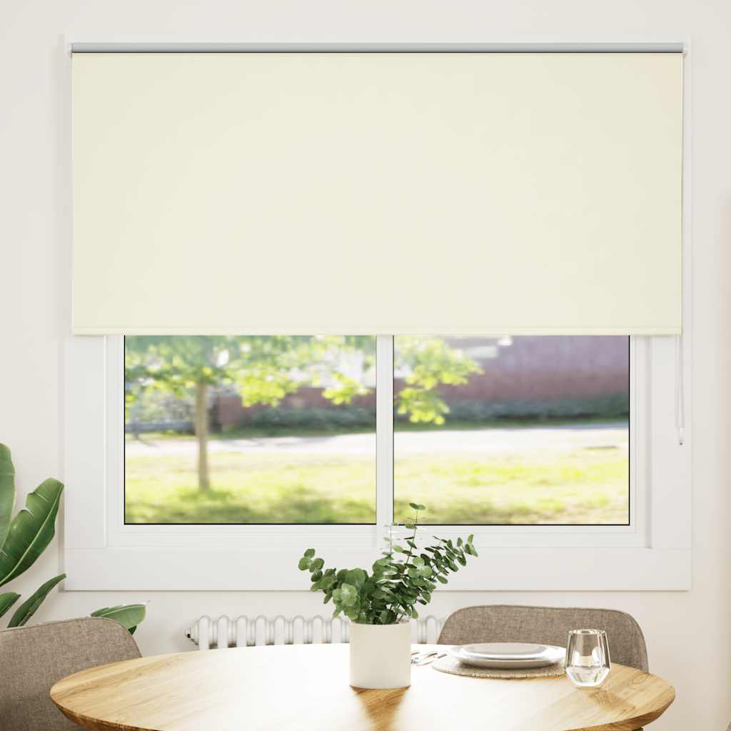 Roller Blind Blackout Off White 155x150 cm Fabric Width 151.6 cm Polyester