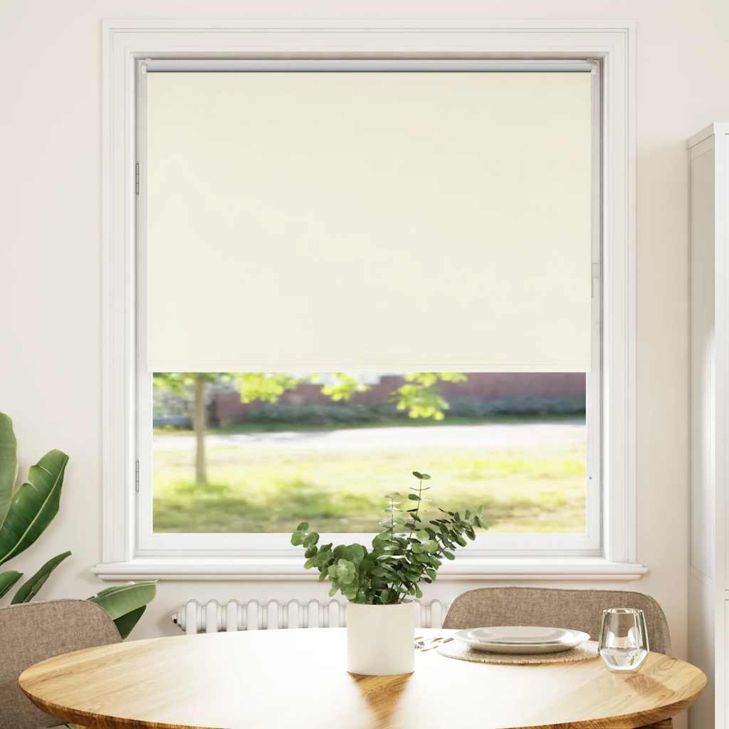 Roller Blind Blackout Off White 100x175 cm Fabric Width 95.7 cm Polyester