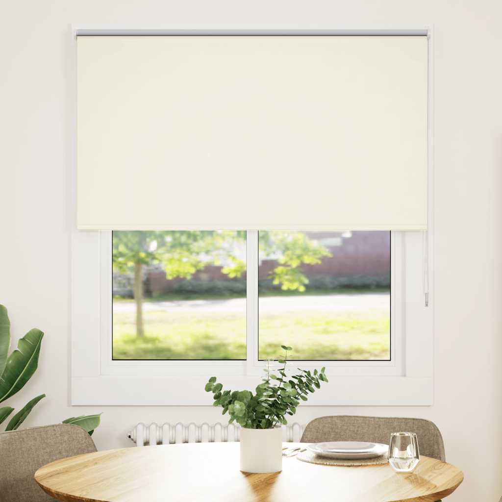 Roller Blind Blackout Off White 140x175 cm Fabric Width 136.6 cm Polyester