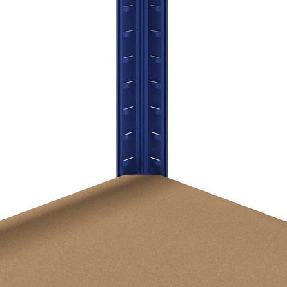 4-Layer Storage Shelves 3 pcs Blue Steel&Engineered Wood