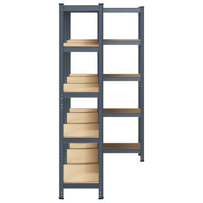 5-Layer Storage Shelves 3 pcs Anthracite Steel&Engineered Wood