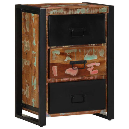 Drawer Cabinet Multicolour 50x35x70 cm Solid Wood Reclaimed