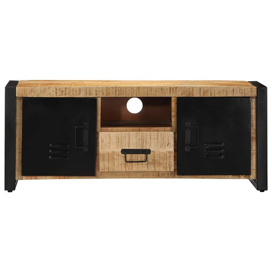 TV Cabinet 100x30x40 cm Solid Rough Wood Mango