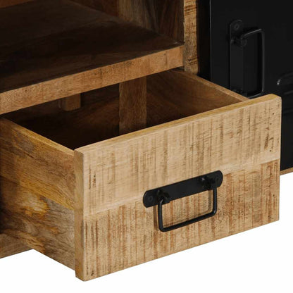 TV Cabinet 100x30x40 cm Solid Rough Wood Mango