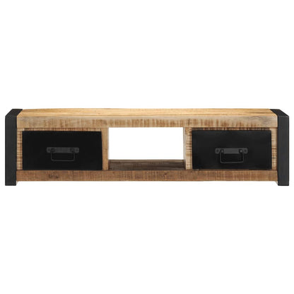 TV Cabinet 100x30x25 cm Solid Rough Wood Mango
