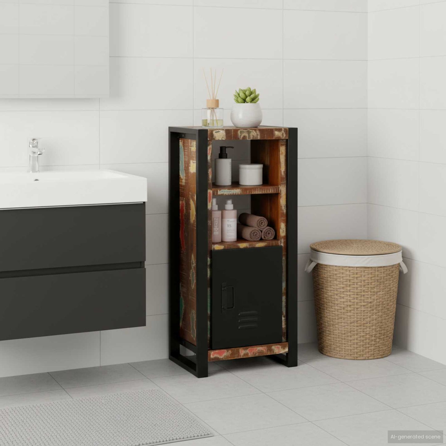 Bathroom Cabinet Brown 40 x 30 x 90 cm Solid Reclaim Wood