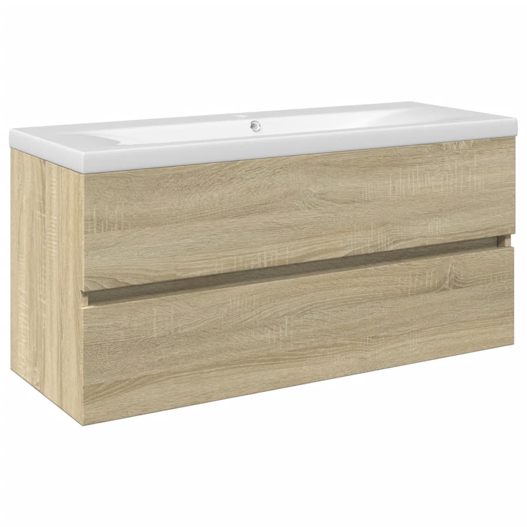 2 Piece Bathroom Furniture Set Ceramic and Engineered Wood