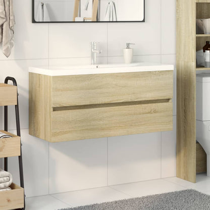 2 Piece Bathroom Furniture Set Ceramic and Engineered Wood