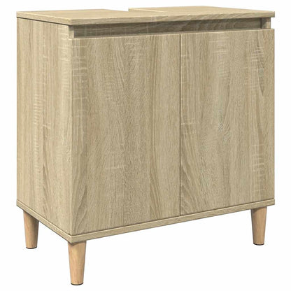 3 Piece Bathroom Furniture Set Sonoma Oak Engineered Wood