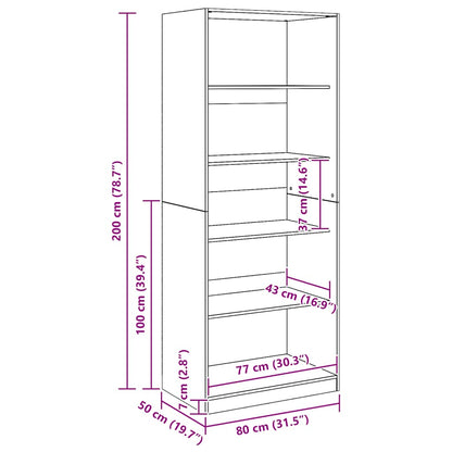 Wardrobe Artisian Oak 80x50x200 cm Engineered Wood