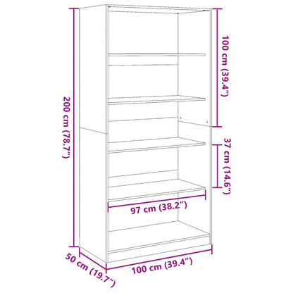 Wardrobe Concrete Grey 100x50x200 cm Engineered Wood