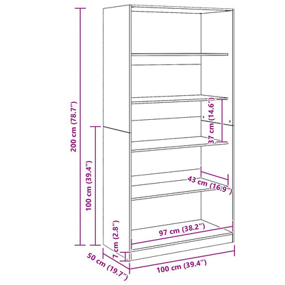 Wardrobe Artisian Oak 100x50x200 cm Engineered Wood