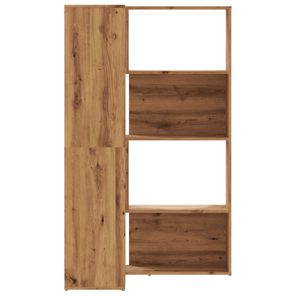Corner Bookcase 4-Tier Artisian Oak 85x85x140 cm Engineered Wood