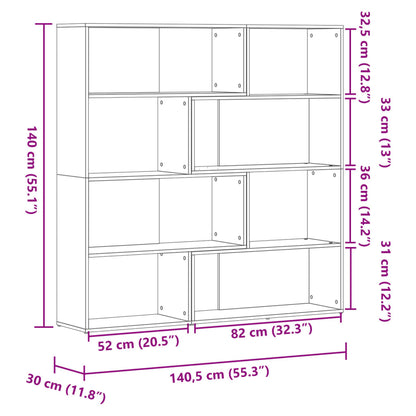Corner Bookcase 4-Tier Artisian Oak 85x85x140 cm Engineered Wood