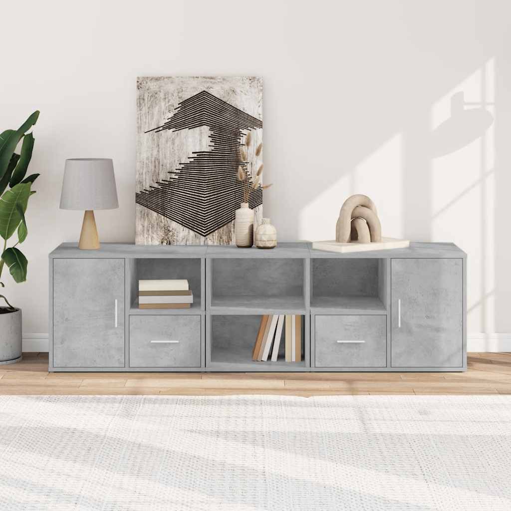 Corner Cabinet Concrete Grey 160x40x45 cm Engineered Wood