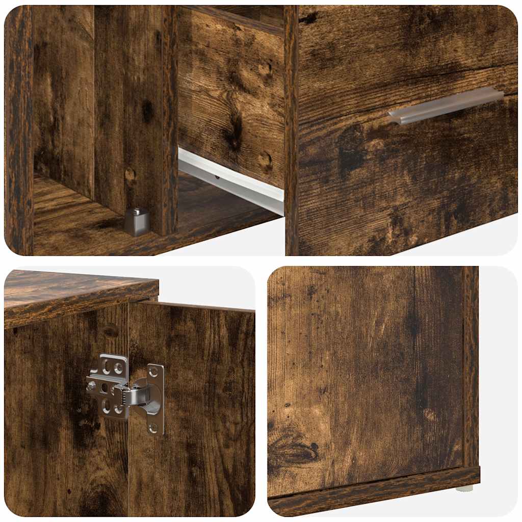 Corner Cabinet Smoked Oak 200x40x45 cm Engineered Wood