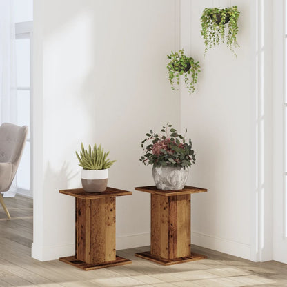 Plant Stands 2 pcs Old Wood 30x30x40 cm Engineered Wood