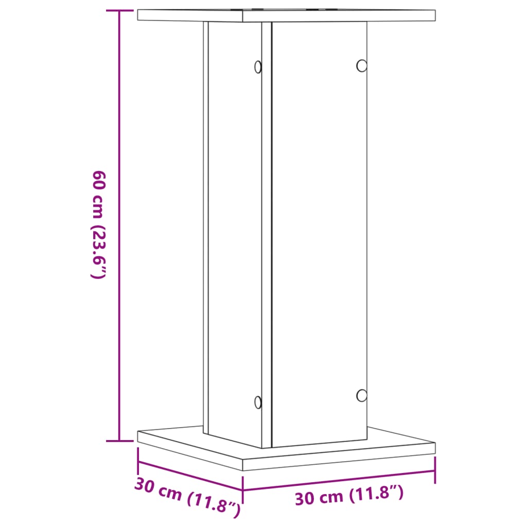 Plant Stands 2 pcs Smoked Oak 30x30x60 cm Engineered Wood