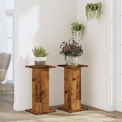 Plant Stands 2 pcs Old Wood 30x30x60 cm Engineered Wood