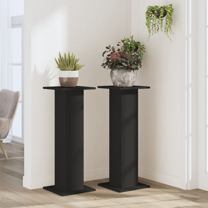 Plant Stands 2 pcs Black 30x30x80 cm Engineered Wood