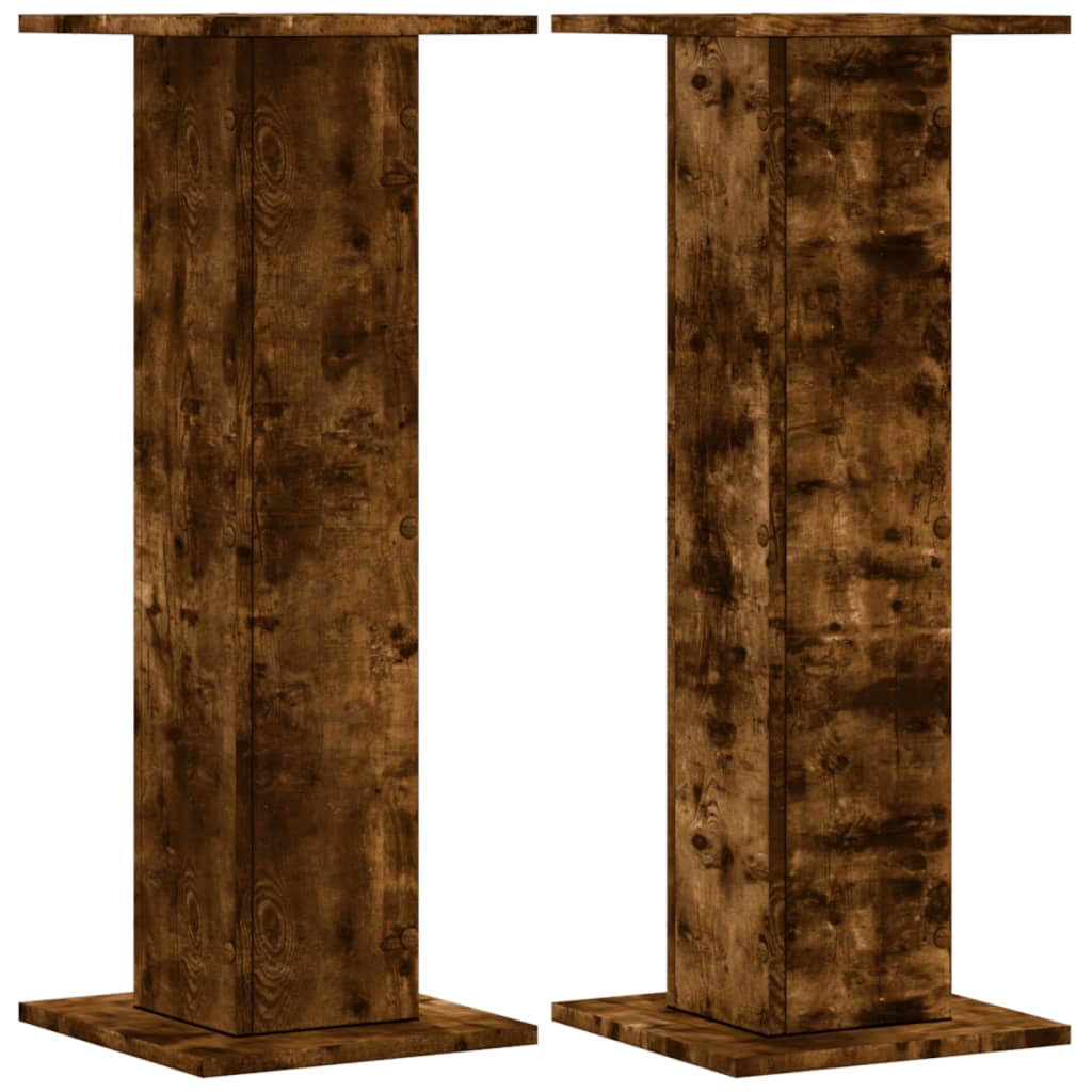 Plant Stands 2 pcs Smoked Oak 30x30x80 cm Engineered Wood