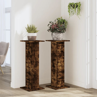Plant Stands 2 pcs Smoked Oak 30x30x80 cm Engineered Wood